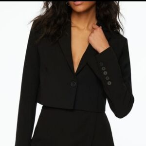 dynamite cropped blazer black